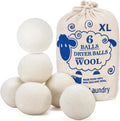 Handy Laundry Wool Dryer Balls - Natural Fabric Softener, Reusable, Reduces Clothing Wrinkles and Saves Drying Time, Better Alternative to Plastic Balls and Liquid Softener (Pack of 6)