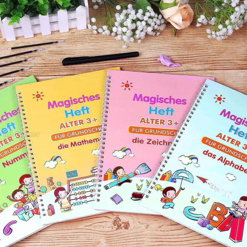 Magisches Arbeitsbuch, pädagogische Montessori-Bücher für Kinder, Stiftkontrolle, Training, wiederverwendbares Kalligraphie-Kopierbuch für Kinder
