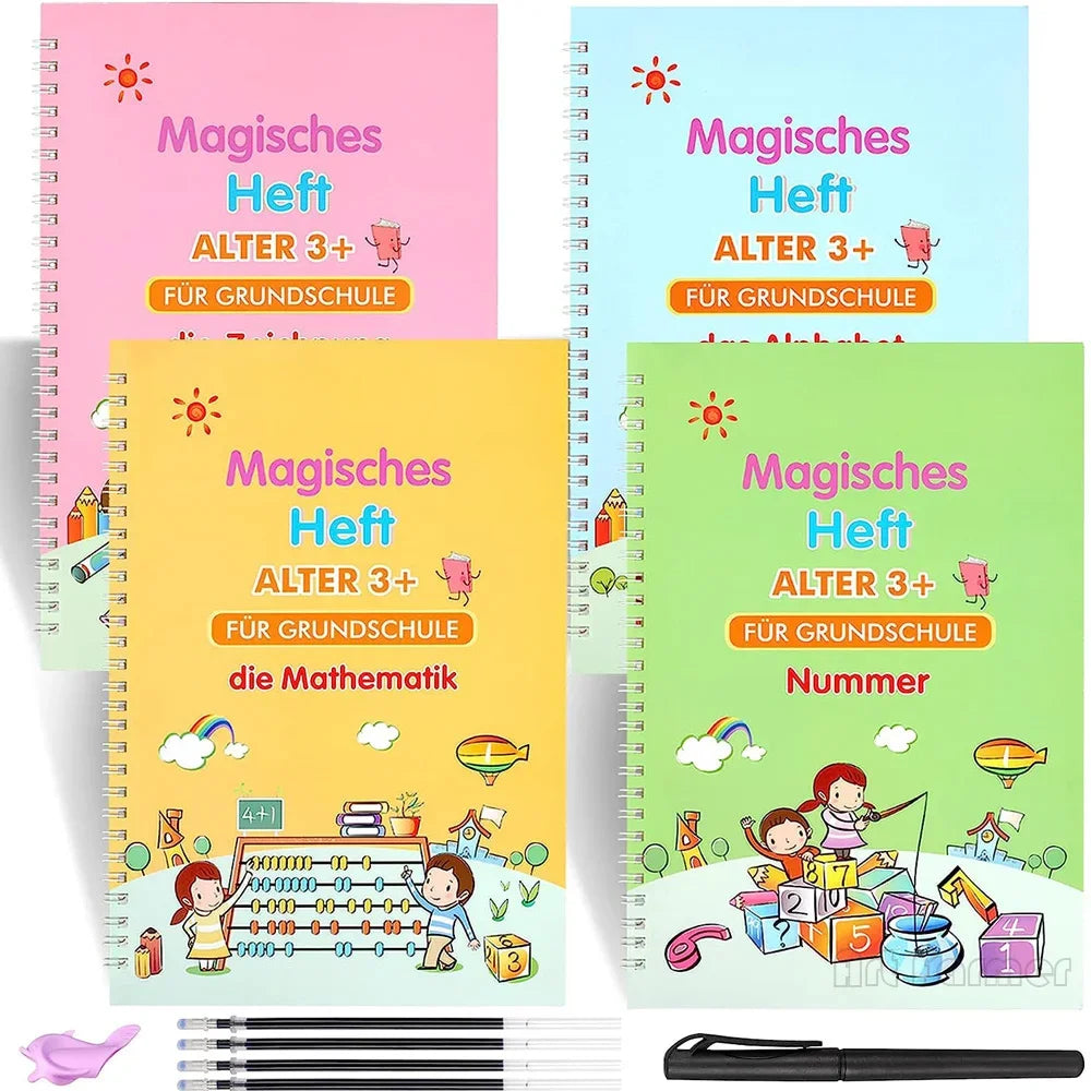 Magisches Arbeitsbuch, pädagogische Montessori-Bücher für Kinder, Stiftkontrolle, Training, wiederverwendbares Kalligraphie-Kopierbuch für Kinder